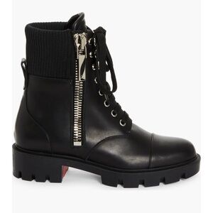Christian Louboutin En Hiver Lug Sole Bootie Boots in Black - 37 - NWOB